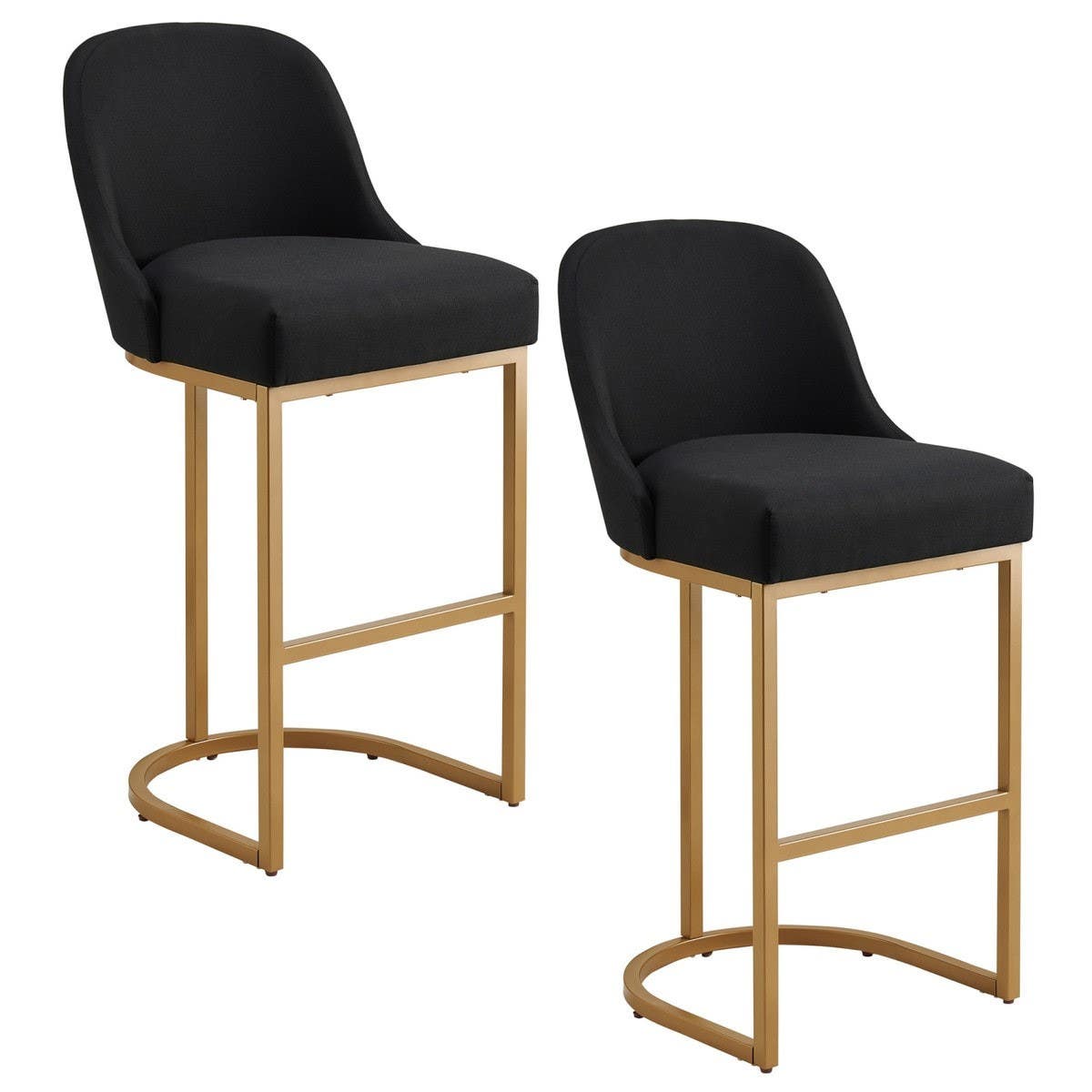 Design House 214403/510 Barrelback Bar Stool In Gold Metal Base, Set Of 2