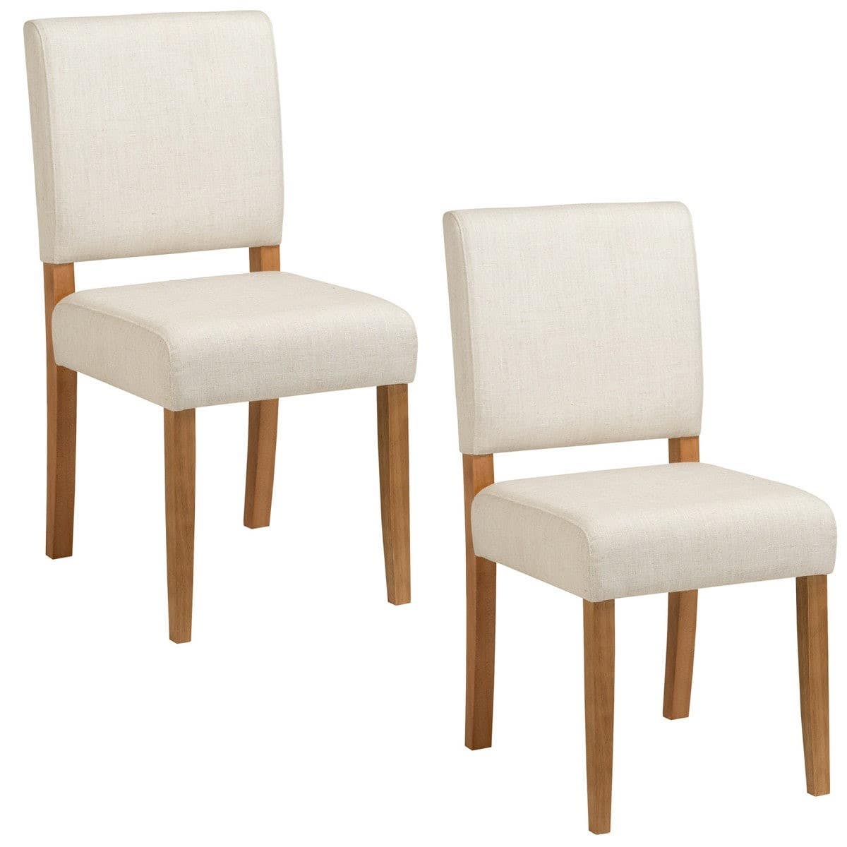 Design House 214452 Brax Upholstered Dining Chair In Natural White Sand, Set Of 2