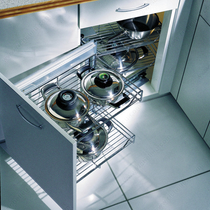 Richelieu 6107140 Set of 4 Chrome Wire Magic Corner Basket