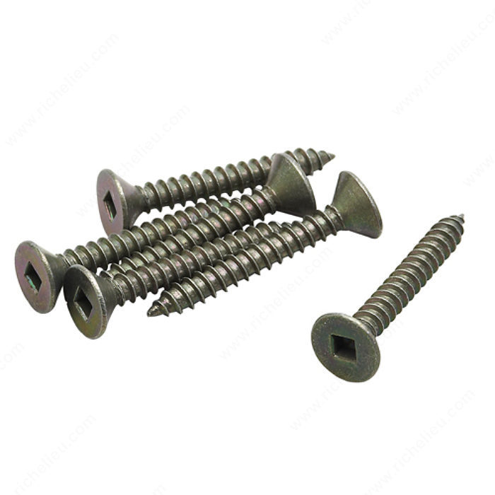 Richelieu 5726CBXIP Wood Screws - Flat Head Square Drive, 1000 Pieces