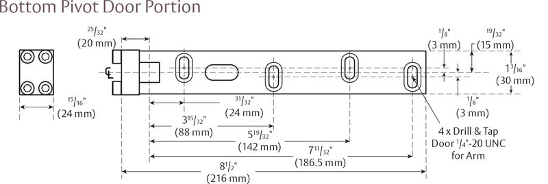 Rockwood PV-FM-300END 300 lb. End-Load Bottom Pivot