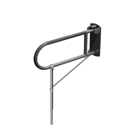 ASI 10-3420 Swing Up Grab Bar with Support Leg - Surface Mounted