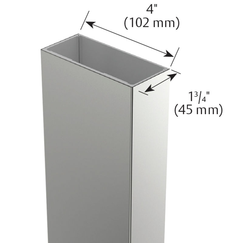 Rockwood HDRJ-1750x4000 Two-Piece 1-3/4" x 4" Glass Jamb Tube