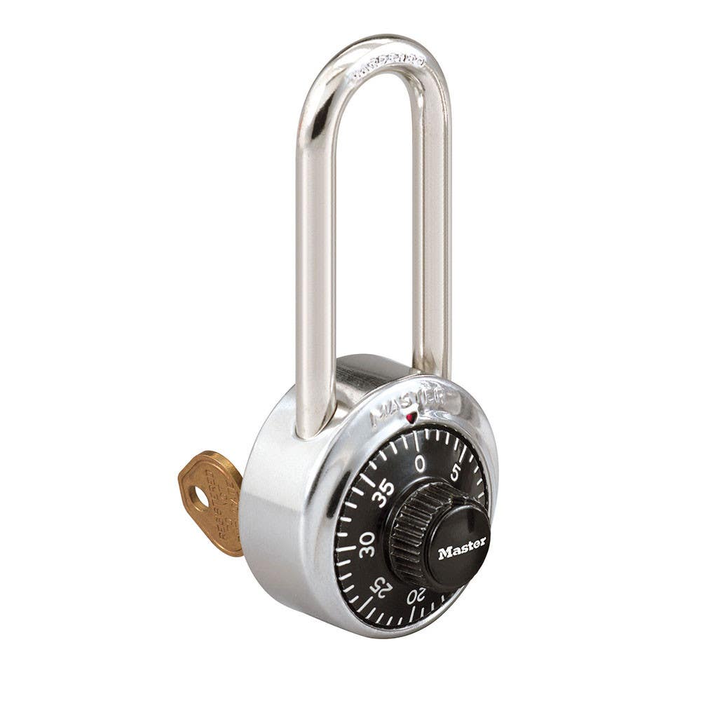 Master Lock 1525 LH 2" Shackle Combination Padlock w/ Key Control