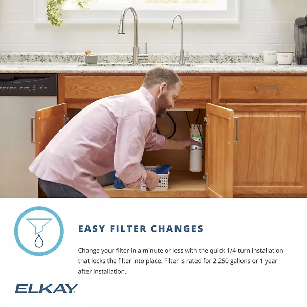 Elkay EWF3001 Quick-Connect DIY Universal Filtration Kit w/ 2250 Gal 12 Month Filter