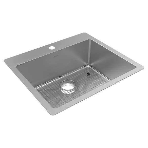 Elkay ECTSR25229TB Crosstown Stainless Steel 25" x 22" Single Bowl Dual Mount Sink w/ Kit