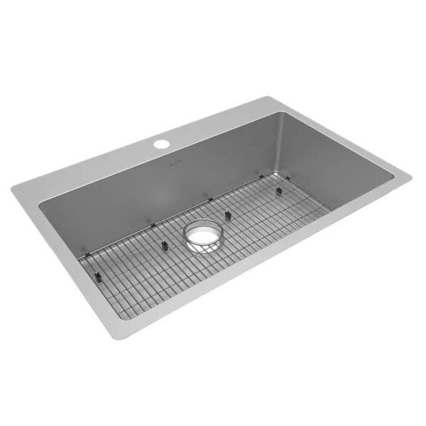 Elkay ECTSRS33229TB Crosstown Stainless Steel 33" x 22" Single Bowl Dual Mount Sink w/ Kit