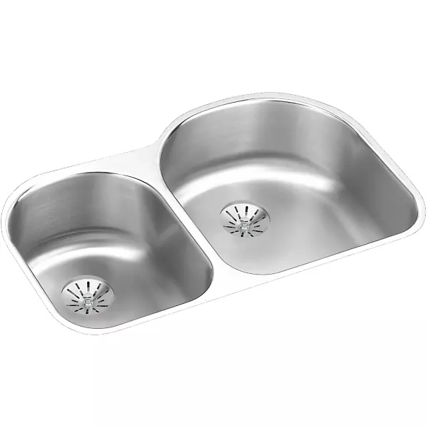 Elkay ELUH3119 Lustertone Classic Stainless Steel Double Undermount Sink w/ Perfect Drain