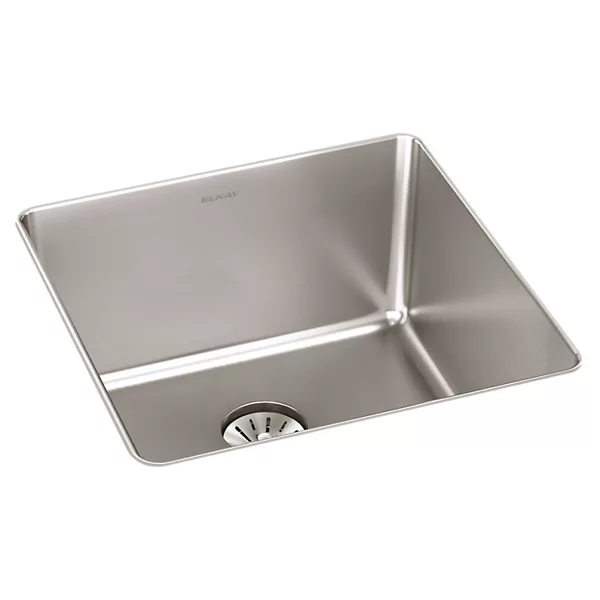 Elkay ELUHH1616TPD Lustertone Iconix Stainless Steel 18-1/2" x 18-1/2" Single Bowl Undermount Sink w/ Perfect Drain