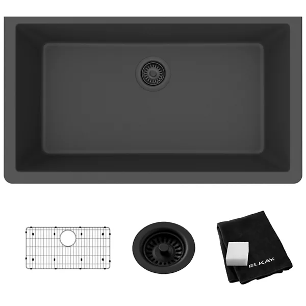Elkay ELGRU1332 Quartz Classic 33" x 18-7/16" Single Bowl Undermount Sink w/ Kit