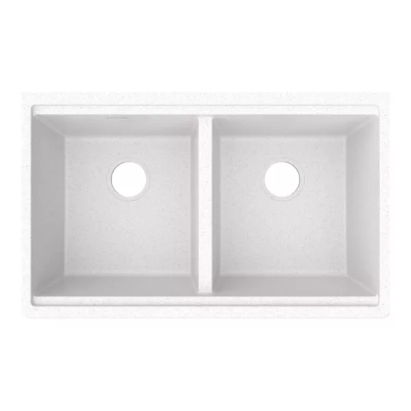 Elkay ELGU3322WO Quartz Classic 33" x 22" Equal Double Bowl Undermount Workstation Sink w/ 4pc Kit