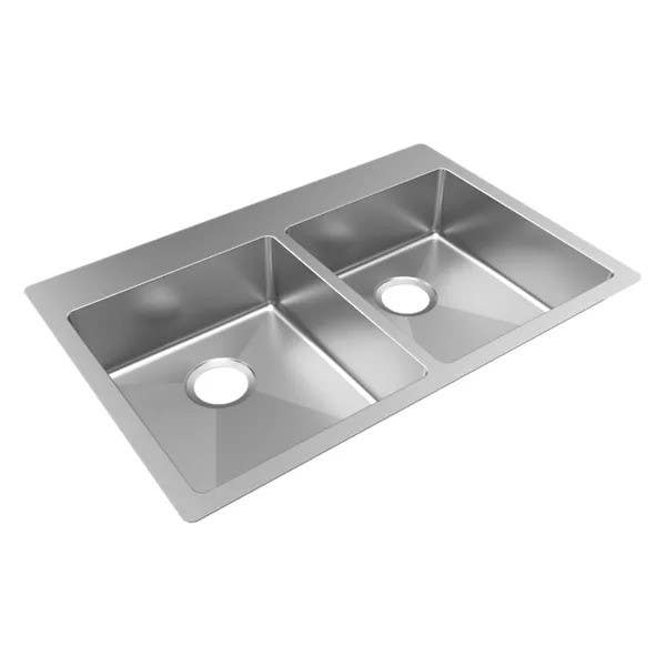 Elkay ECTSRAD332260 Crosstown Stainless Steel 33" x 22" x 6", Equal Double Bowl Dual Mount ADA Sink w/ Faucet Hole(s)