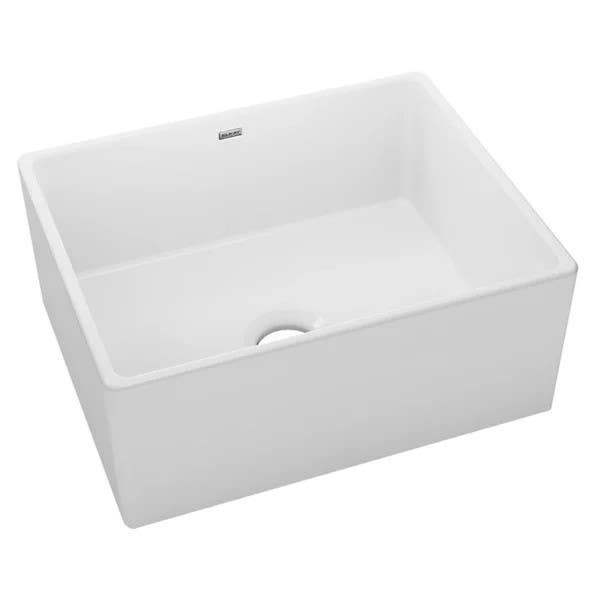Elkay SWUF2520WH Fireclay Single Bowl Farmhouse Sink, Finish - White