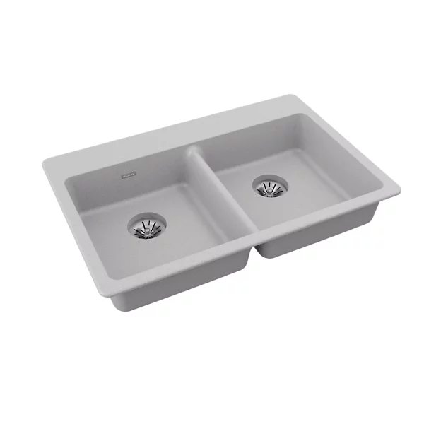 Elkay ELGAD3322PD Quartz Classic 33" x 22" Double Bowl Drop-in ADA Sink with Perfect Drain