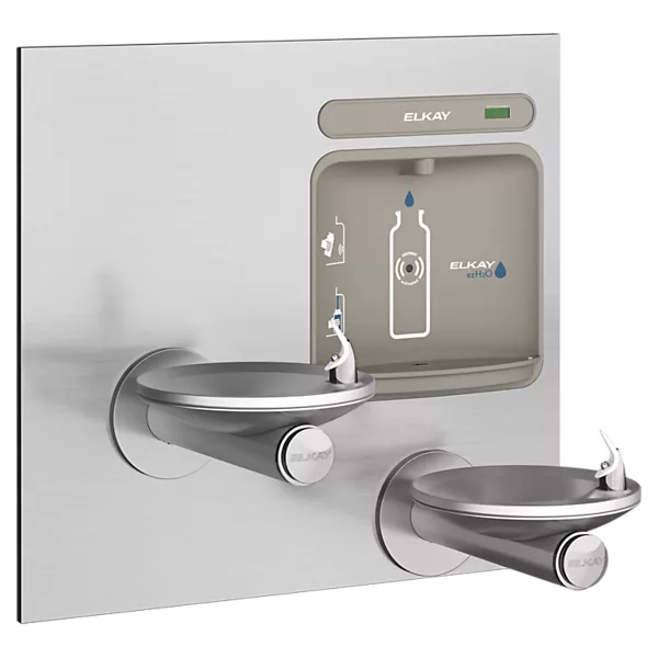Elkay EZWS-EDFPBM117K ezH2O Bottle Filling Station w/ Bi-Level Integral SwirlFlo Fountain, Finish - Stainless Steel
