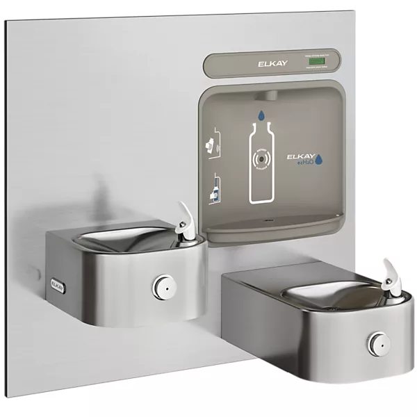 Elkay EZWS-EDFP217K ezH2O Bottle Filling Station & Integral Soft Sides Fountain, Finish - Stainless Steel