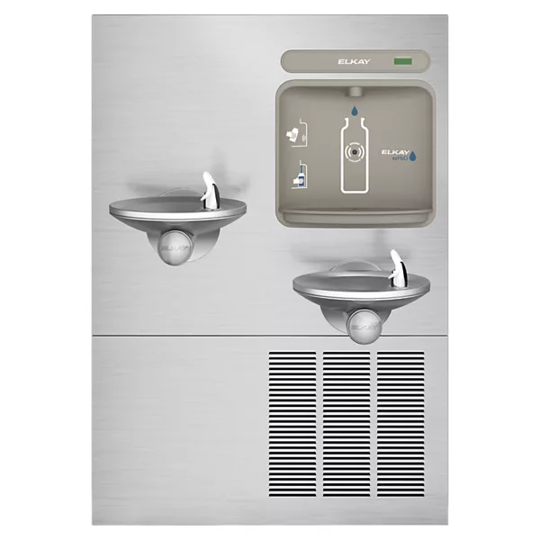 Elkay EZWS-ERPBM28K ezH2O Bottle Filling Station with Bi-Level Integral SwirlFlo Fountain,  Finish - Stainless Steel