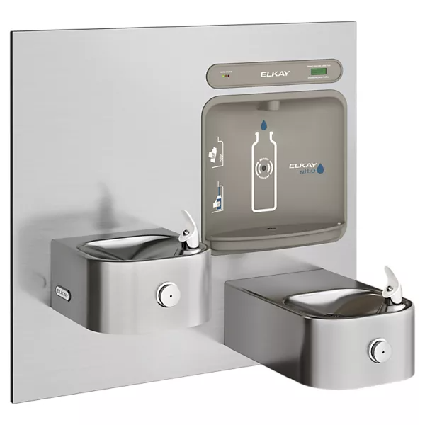 Elkay LZWS-EDFP217K ezH2O Bottle Filling Station with Integral Soft Sides Fountain Filtered, Finish - Stainless Steel