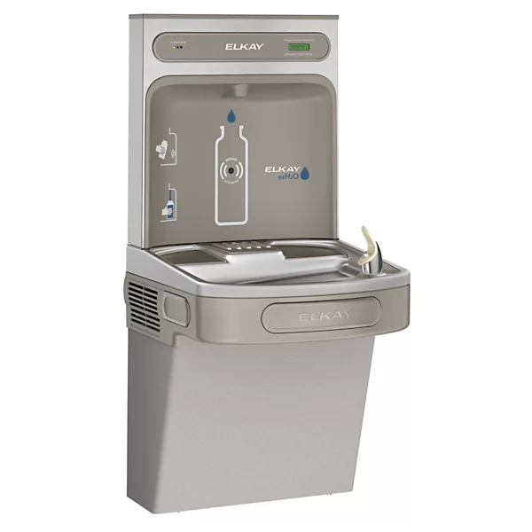 Elkay LZSDWSLK ezH2O Bottle Filling Station with Single ADA Cooler Filtered Non-Refrigerated, Finish - Light Gray