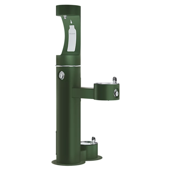 Elkay LK4420BF1U Outdoor ezH2O Upper Bottle Filling Station Bi-Level Pedestal Non-Filtered Non-Refrigerated, Evergreen