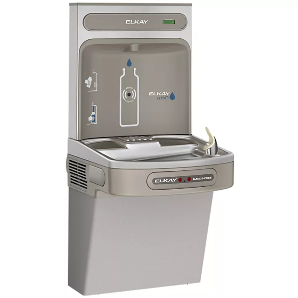 Elkay EZO8WSLK ezH2O Bottle Filling Station w/ Single ADA Cooler Hands Free Activation Non-Filtered Refrigerated, Light Gray