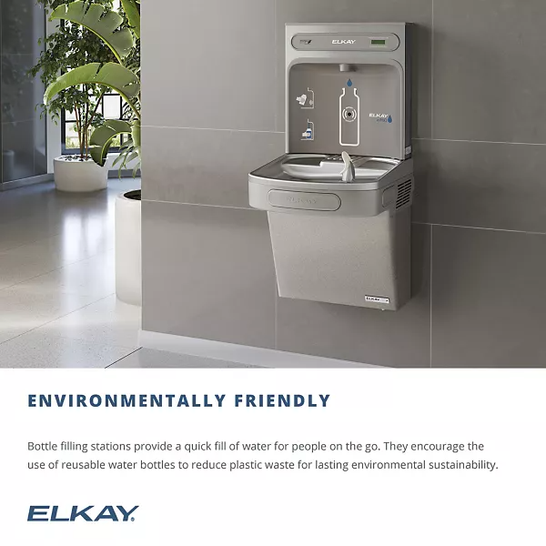 Elkay EZSDWSLK ezH2O Bottle Filling Station with Single ADA Cooler & Non-Filtered Non-Refrigerated, Light Gray