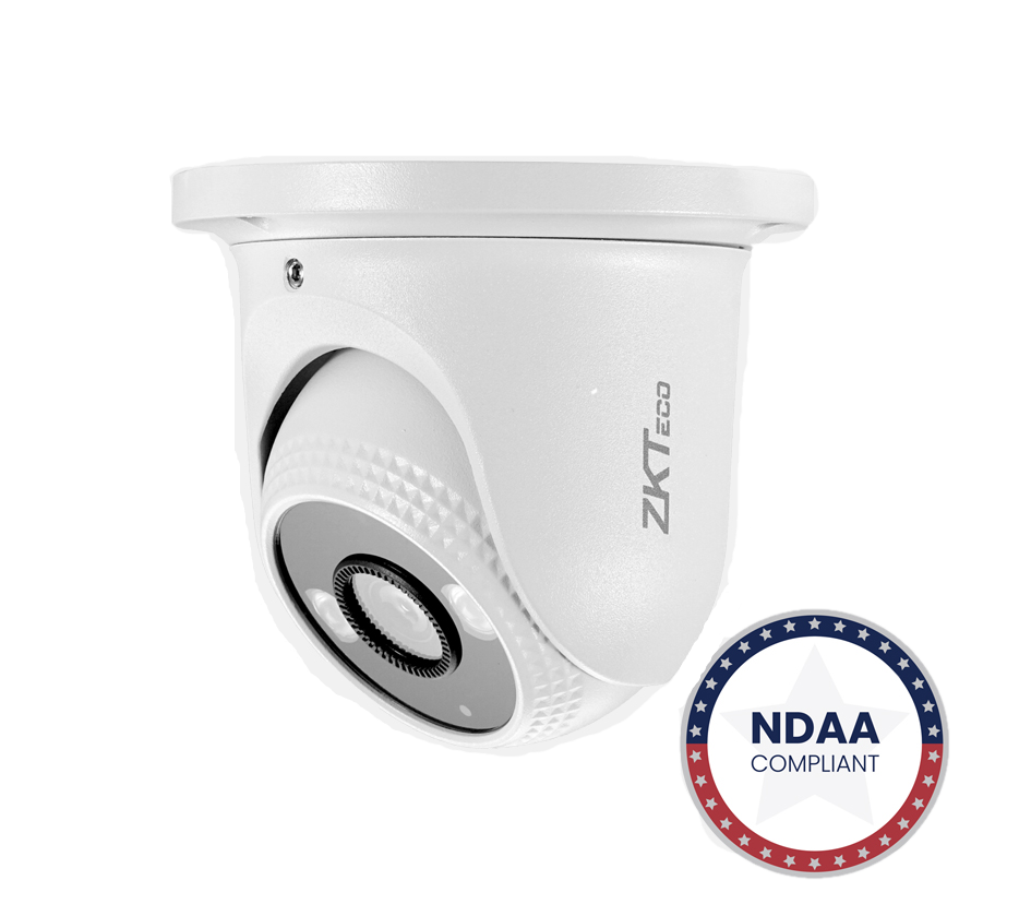 ZKTeco ES-855P12C-S7-C Full Color Face Detection Eyeball IP Camera, 1/2.8" 5MP, IR Range 20m Fixed Lens 3.6mm