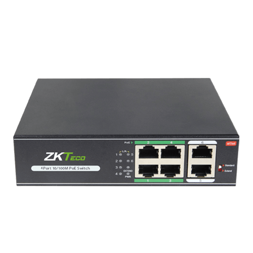 ZKTeco POE 4-Port Switch Network Management PoE Switch with 4 PoE Ports