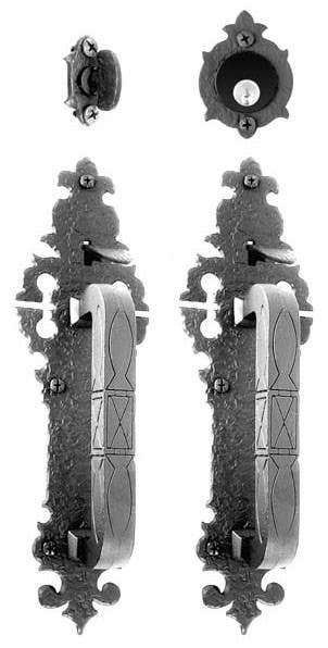 Acorn WTSBI Small Double Handle with Warwick Plate Mortise Lock Set