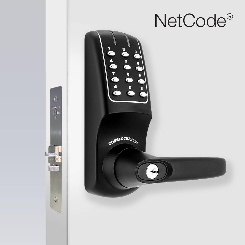 Codelocks CL5250 NET US BK Heavy Duty Electronic Mortise Lock, ANSI Grade 2, NetCode, Solid Black