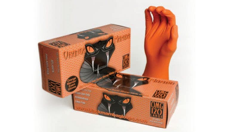 Black Mamba OMG Orange Mamba Nitrile Disposable Glove