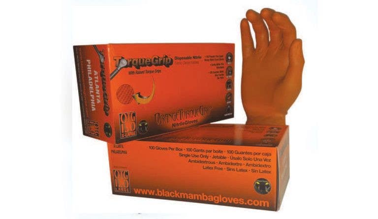 Black Mamba OTG Orange Torque Grip Mamba Nitrile Disposable Glove, Box of 100 Units