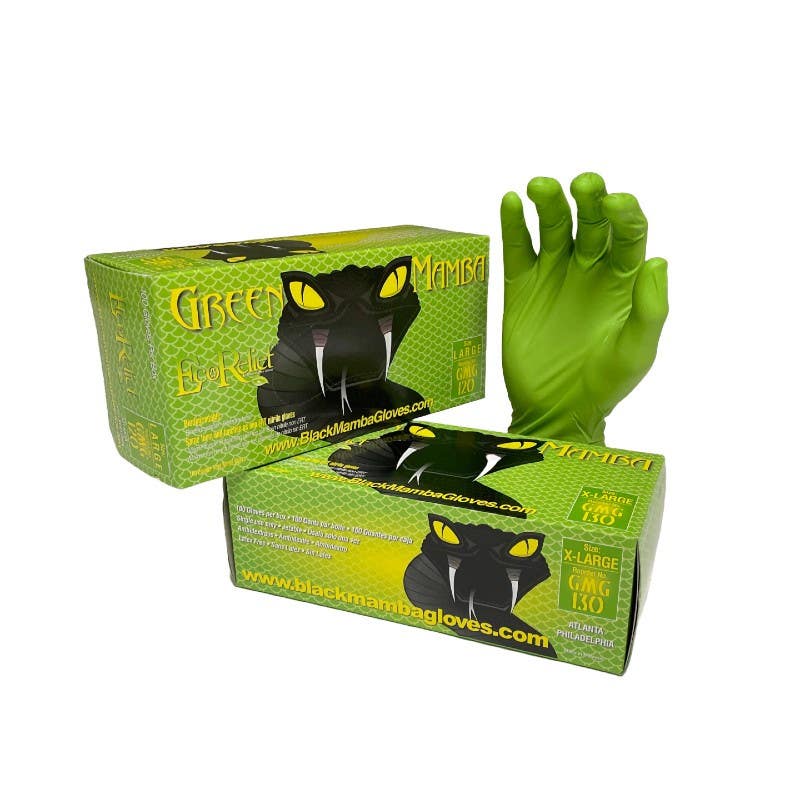 Black Mamba GMG Green Eco Relief Bio-Degradable Glove, Box of 100 Units