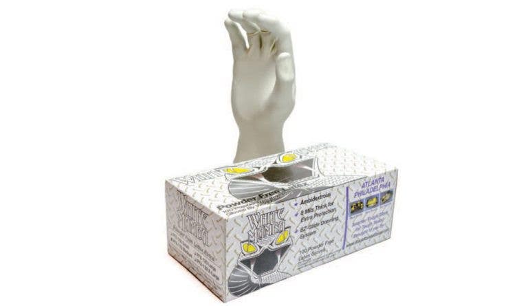 Black Mamba PFX White Latex Mamba Nitrile Disposable Glove, Box of 100 Units