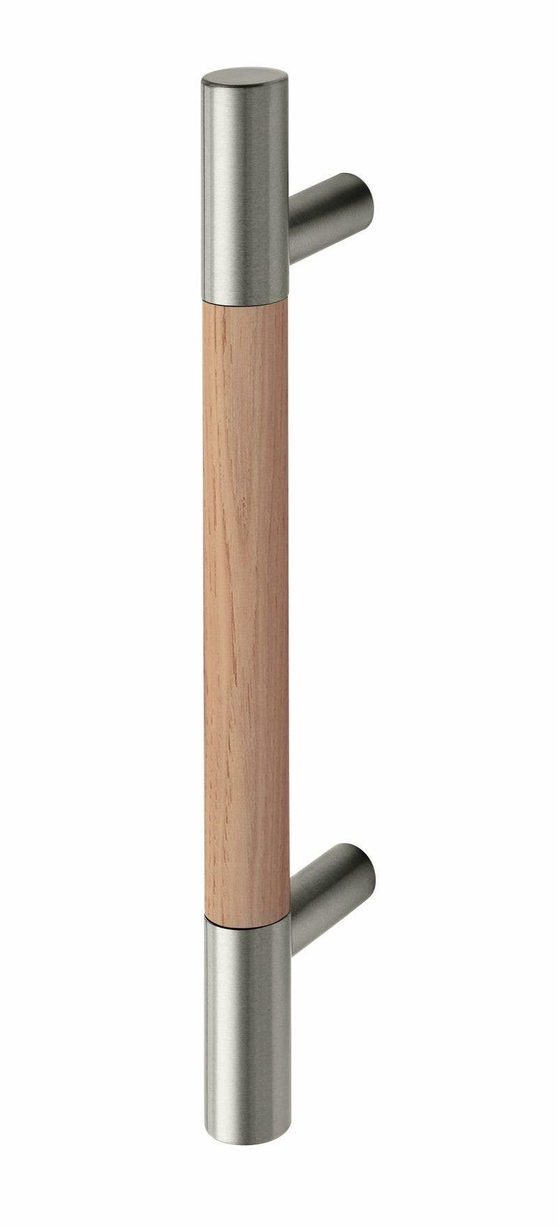 Rockwood RM4000MP/10MP/20MP ArborTek, Straight Wood Grip Door Pull w/ Mid-Post, Flat Ends, Hickory, Sanded Unfinished