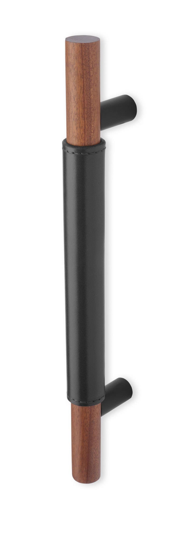 Rockwood RM4118 ArborTek, Straight Wood Door Pull w/ Leather Grip, Flat Ends, Hickory, Sanded Unfinished