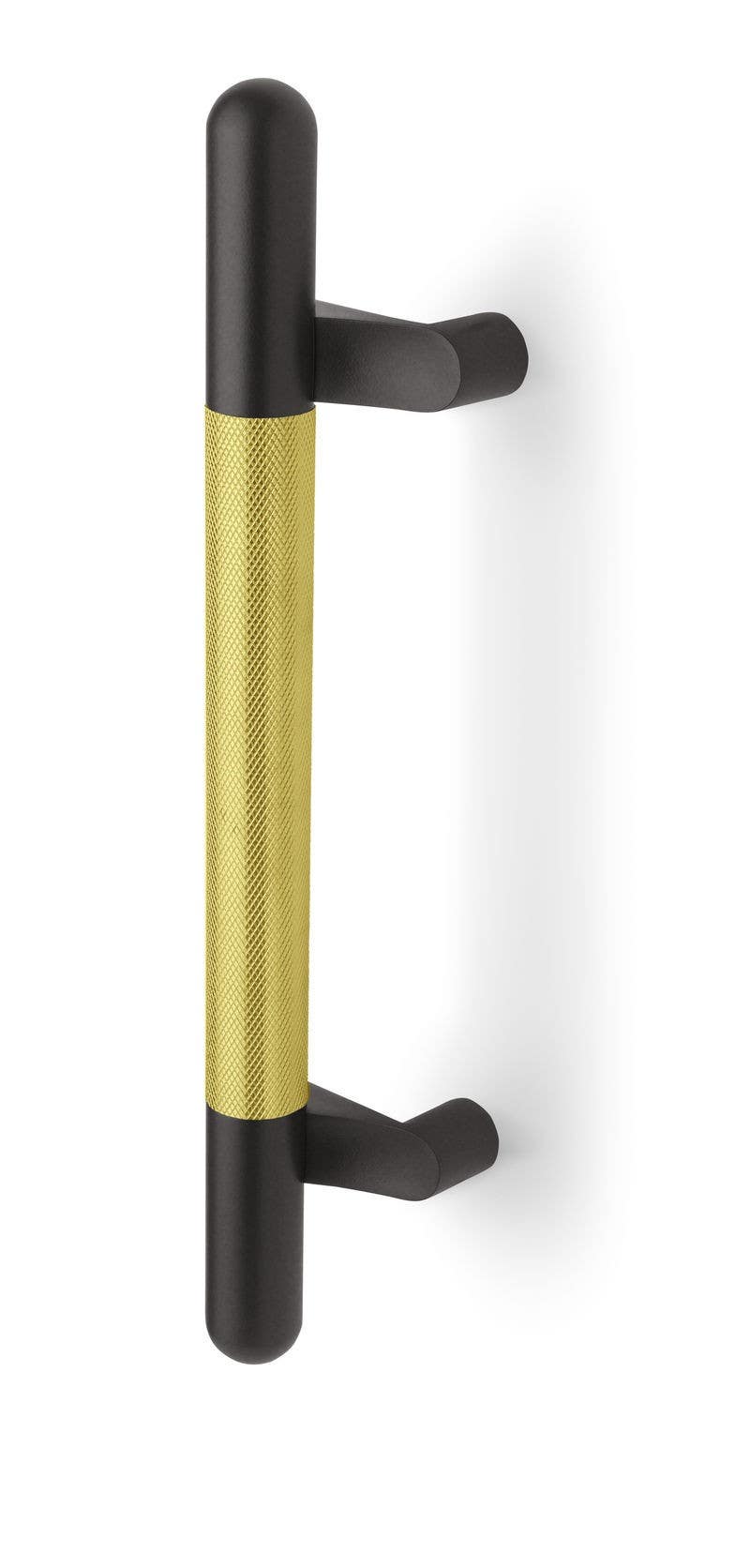 Rockwood RM7531MP Knurled Series, Offset Door Pull w/ Mid-Post, Round Grip, Round Ends