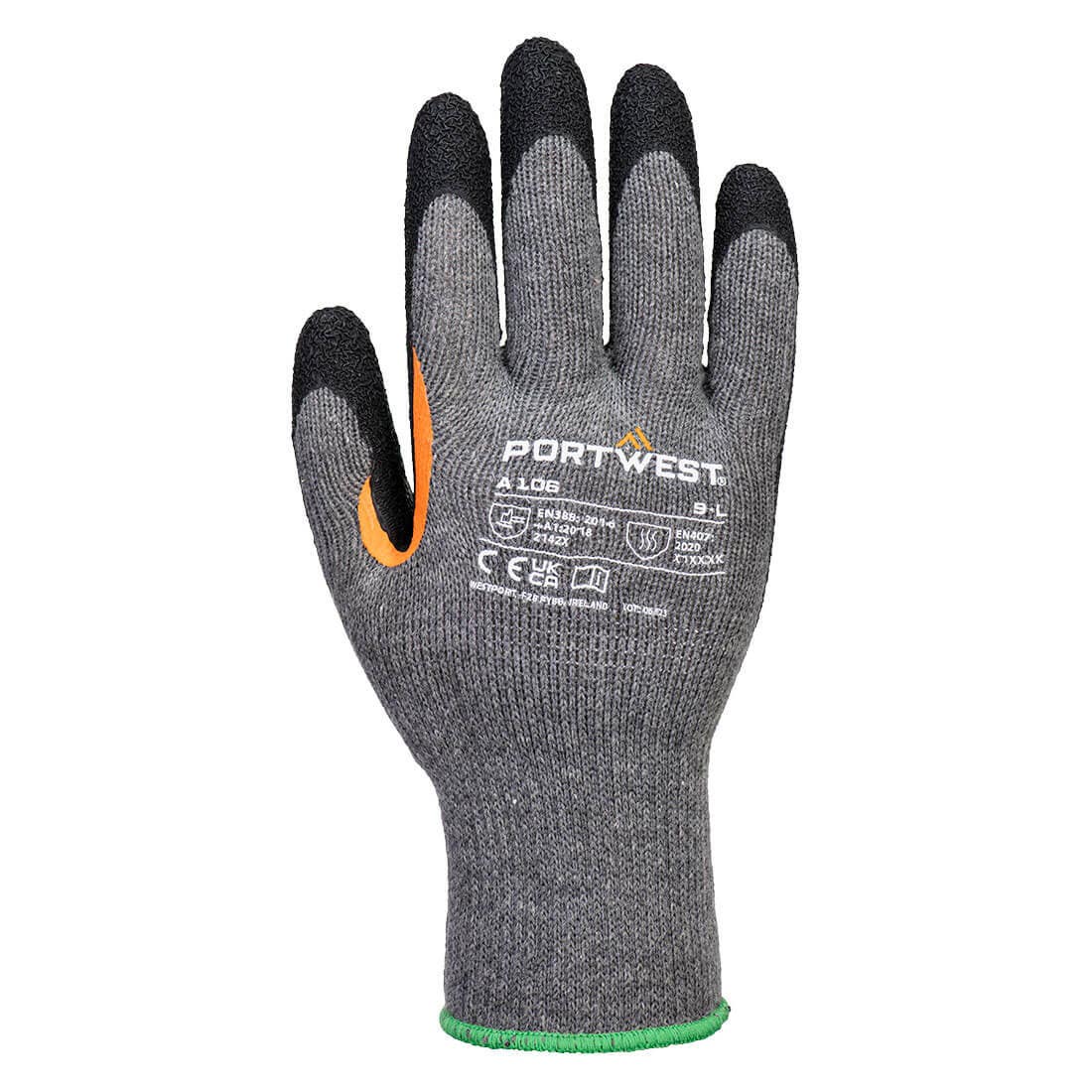 Portwest A106 Grip 10 Latex Reinforced Thumb Glove (Pk12)