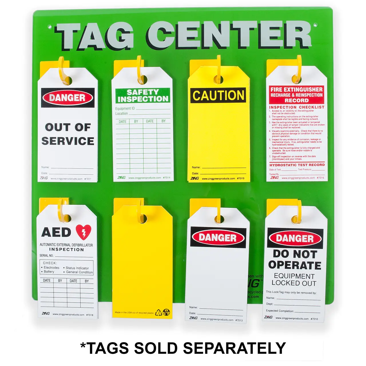 ZING 2670 Eco Safety Tag Center, 8 Hook, 15H x 15W
