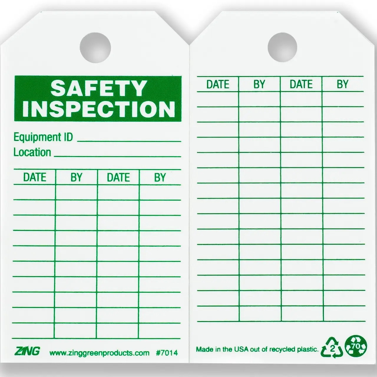 ZING 7014 Eco Safety Tag, 5.75Hx3W, 10 Pack Safety Inspection