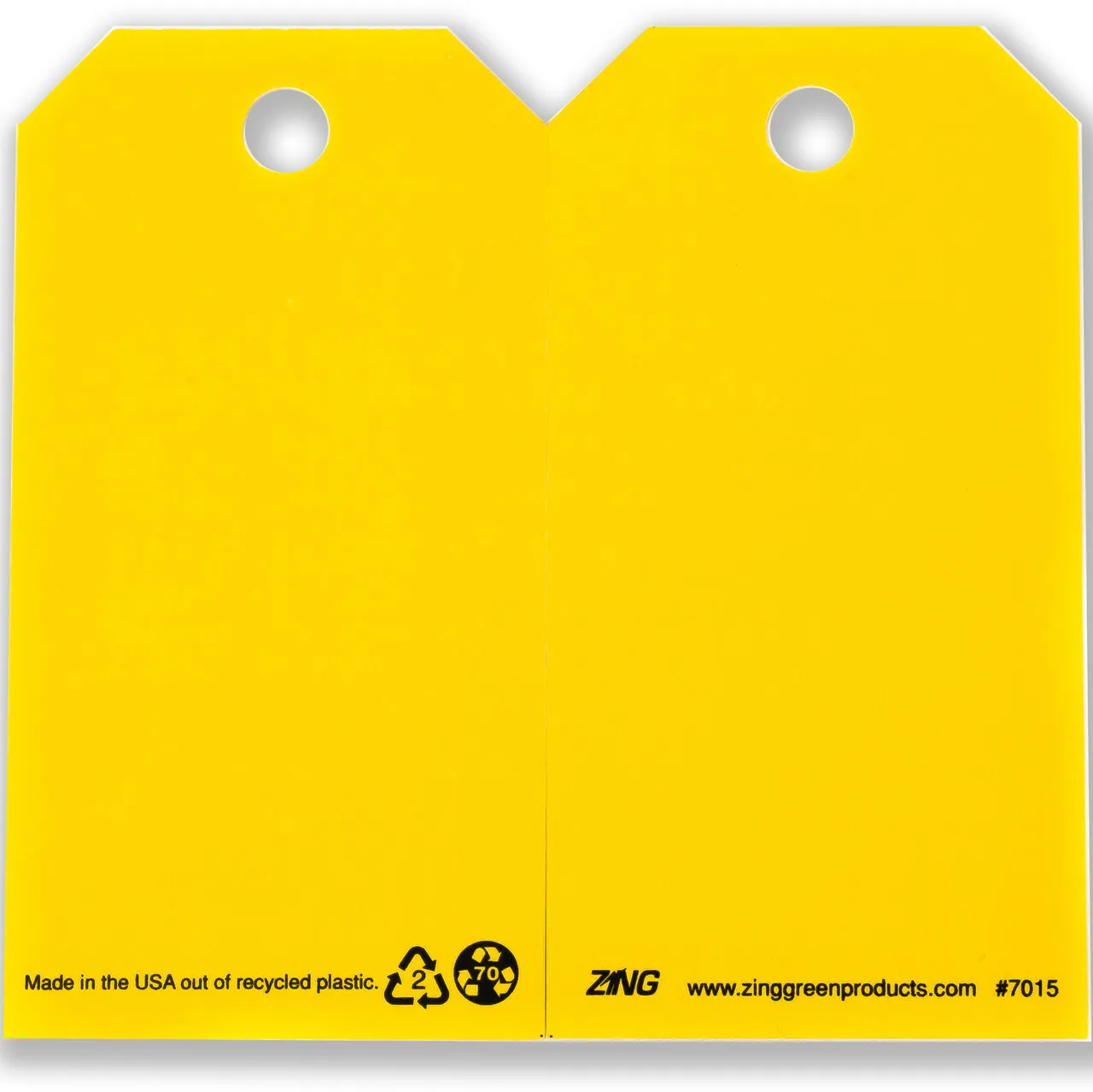 ZING 7015 Eco Safety Tag, 5.75Hx3W, 10 Pack Blank - Yellow