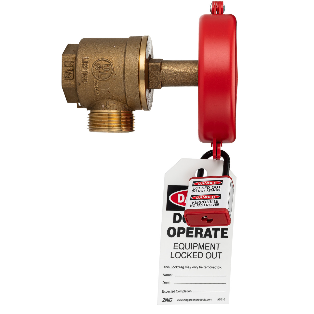 ZING 7104 RecycLockout Gate Valve Lockout, 2.5 Inch - 5 Inch, Recycled Plastic