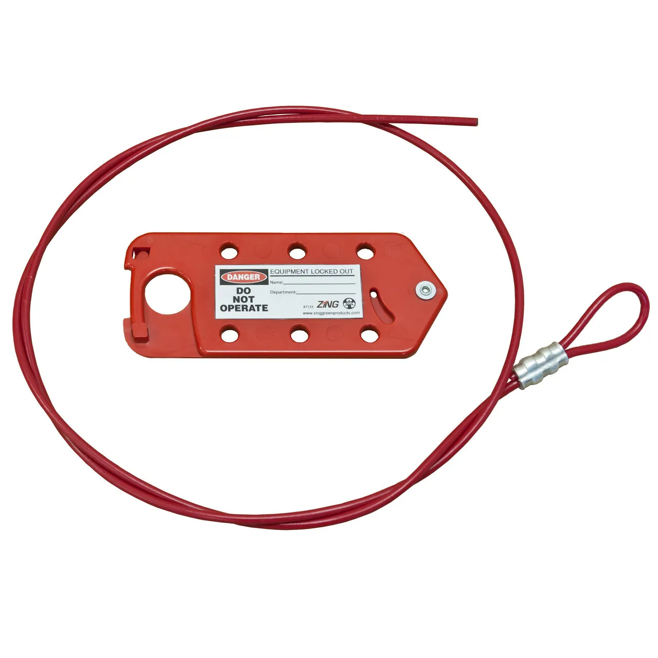 ZING 7133 Hasp and Cable Lockout Combo Device, 10 ft Cable