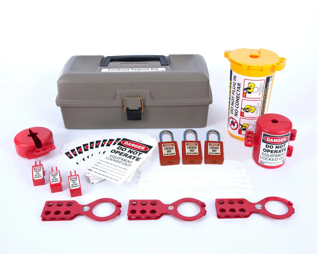 ZING 7129-USA Lockout/Tagout Toolbox Kit, 32 Components