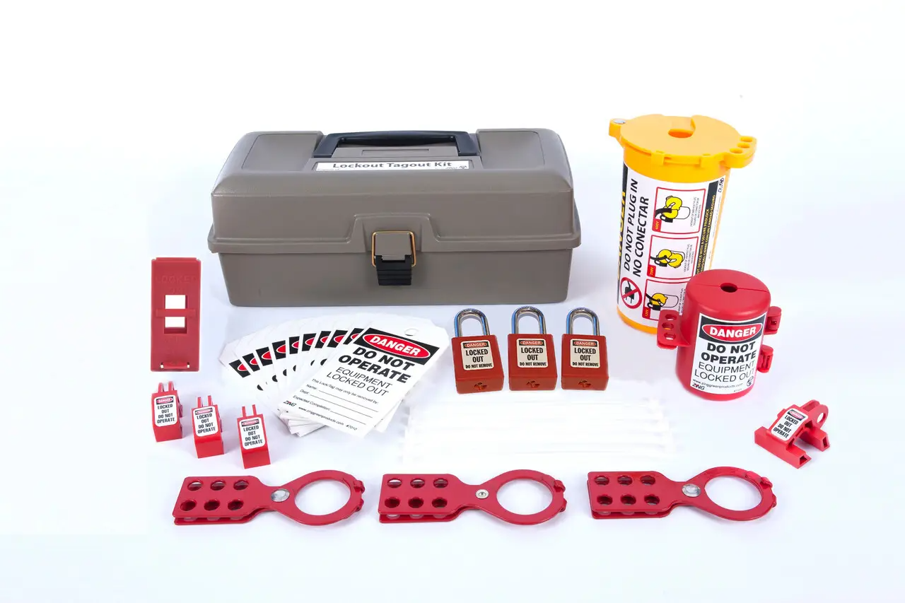 ZING 7156-USA Electrical Lockout/Tagout Toolbox Kit, 33 Components