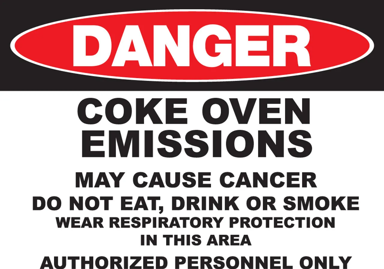ZING 2662 Eco GHS Sign, DANGER, Coke Emissions, 10 H"x 14 W"