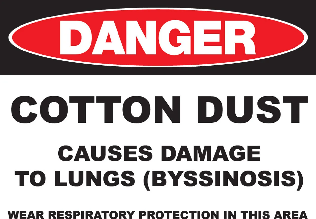 ZING 2663 Eco GHS Sign, DANGER, Cotton Dust, 10 H"x 14 W"