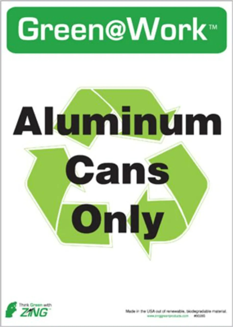 ZING Recycling Label (5/pk), Aluminum Cans, Self-Adhesive