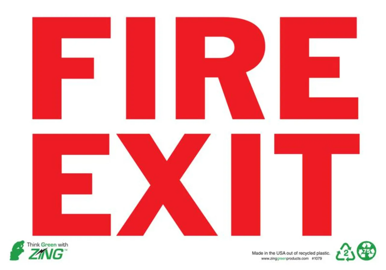 ZING Eco Safety Sign, Fire Exit