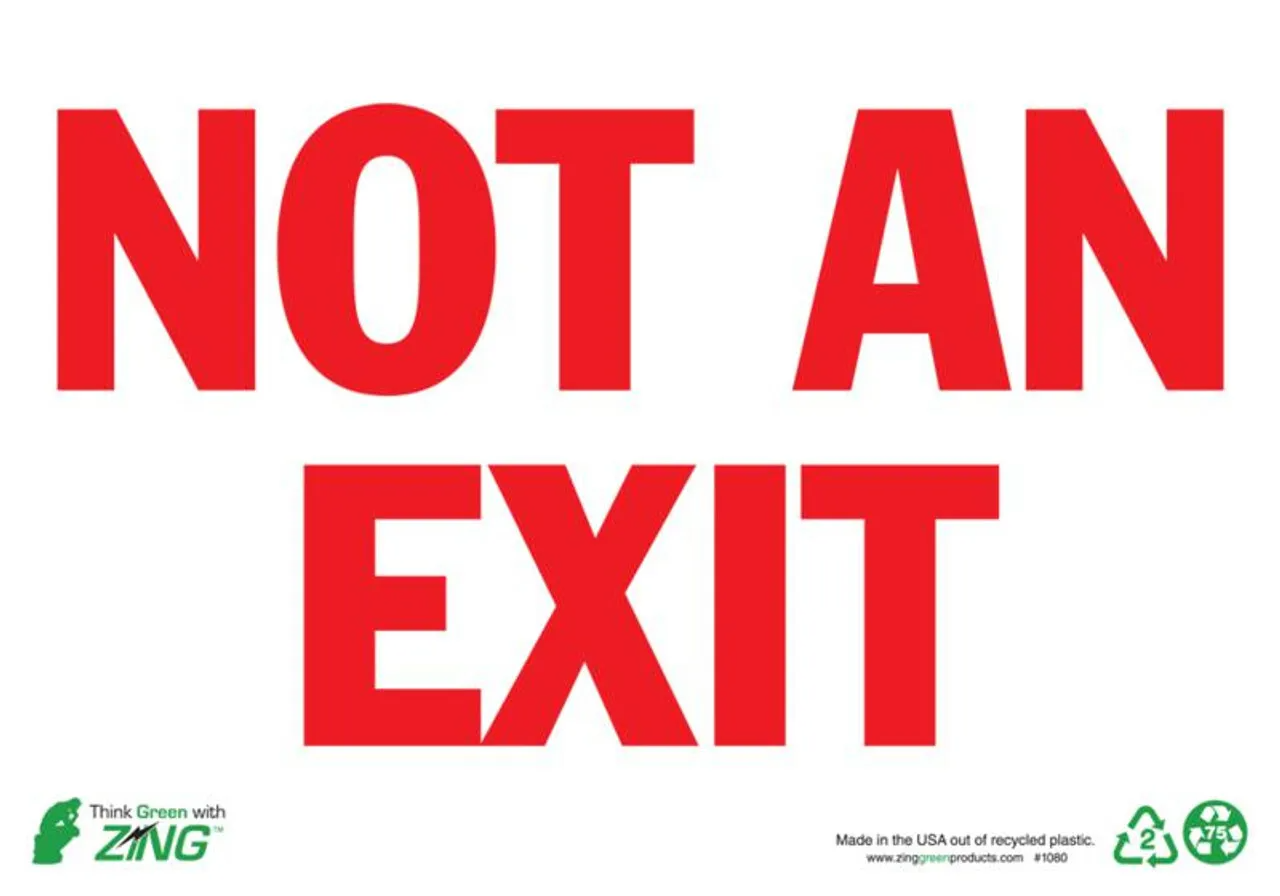 ZING Eco Safety Sign, Not An Exit